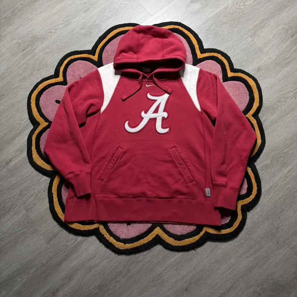 Nike University of Alabama Crimson Tide Center Swoosh Pullover Hoodie Medium Red